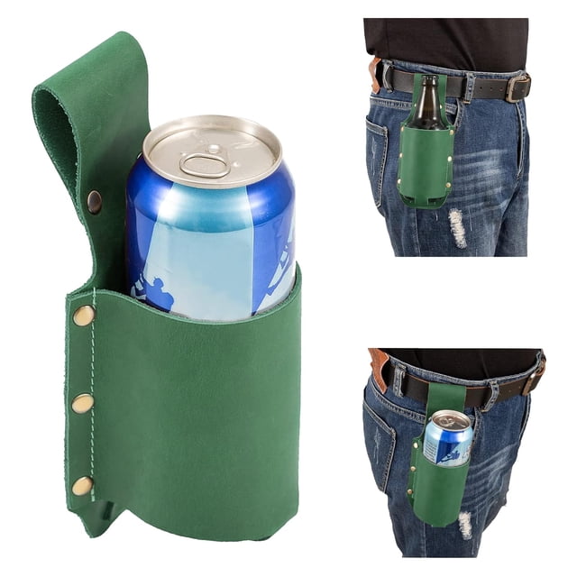 Funda de cerveza QCWN Western Cowboy de piel sintética para cinturón