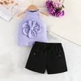 thumbnail image 2 of AherBiu Baby Toddler Girls Clothes 2 Piece Formal Outfits Summer Tank Tops with Shorts Dressy Set, 2 of 7