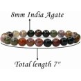 thumbnail image 2 of Angelstones Natural Multicolor India Agate 8mm Round Beads Stretch Bracelet 7 Inch, 2 of 5