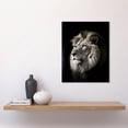 thumbnail image 2 of Lion Head Portrait Dramatic Photograph Strong Leo Dark Atmospheric Light Art Print Framed Poster Wall Decor 12x16 inch, 2 of 5