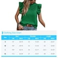 thumbnail image 5 of Yesfashion Womens Ruffle Color Block Tank Tops Summer Casual Dressy Round Neck Pleated Blouse Loose Fit Sleeveless Shirts, 5 of 5