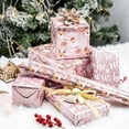 Christmas Wrapping Paper Mini Roll, Pink Metallic Foil Shine Paper