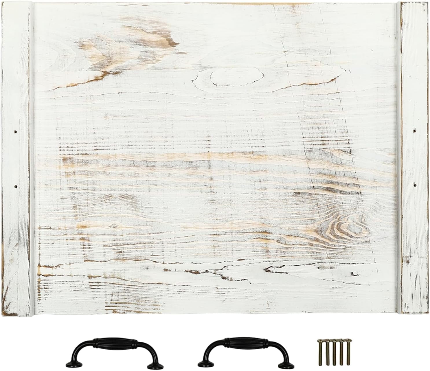 Board Stove Cover, Wooden Stove Top Covers for Electric Stove & Gas Burner with Handles, Stove Burner Covers Decorative Tray for Kitchen (White, 21.65''x30.3'')