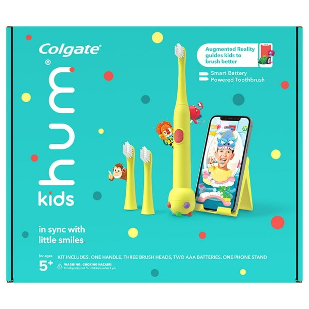 hum by Colgate Kids Battery Toothbrush Kit with Game, Yellow