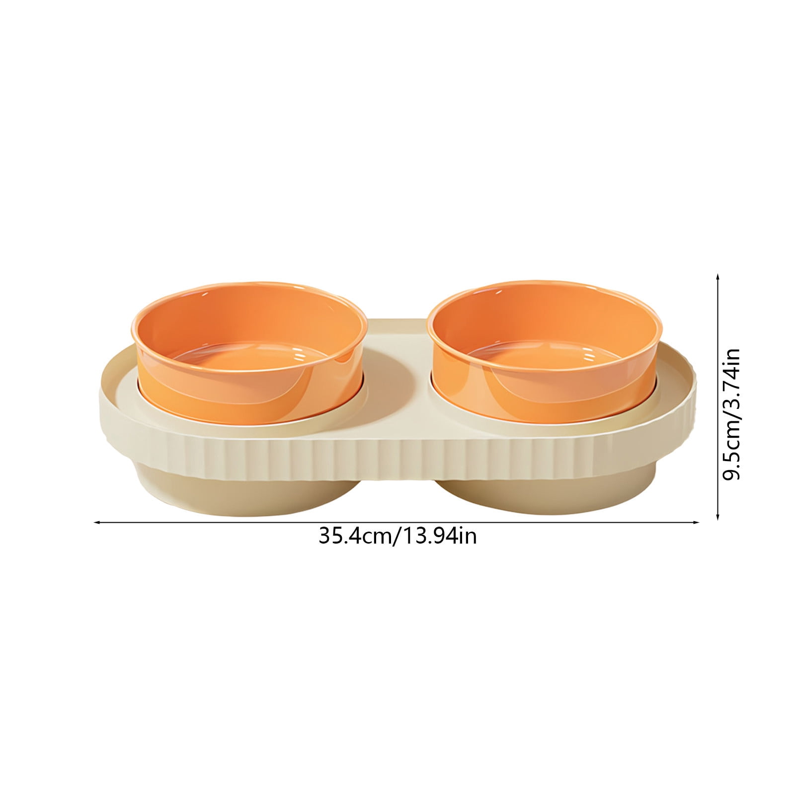 2 in 1 Anti Tipper Multi Color Pet Bowl, Combined Food and Water Bowl for Cats and Dogs, Non Slip Pet Dish for Kittens and Small Dogs