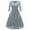Grey, variant on Women's Midi Lace Dress V Neck Short Illusion Quarter Sleeve Swing Flowy Billowy Pleated Overlay Luxury Formal Dinner Evening Cocktail Party Homecoming Skater Dress Grey Large