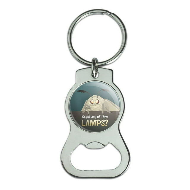 Moth Lamp Meme Bottle Cap Opener Keychain Key Ring