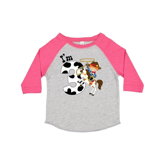 Inktastic I'm Three-cowboy Riding Horse Birthday Boys Toddler T-Shirt
