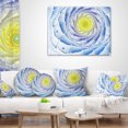 thumbnail image 3 of Designart Fractal Flower Blue Yellow Digital Art - Flower Throw Pillow - 16x16, 3 of 4