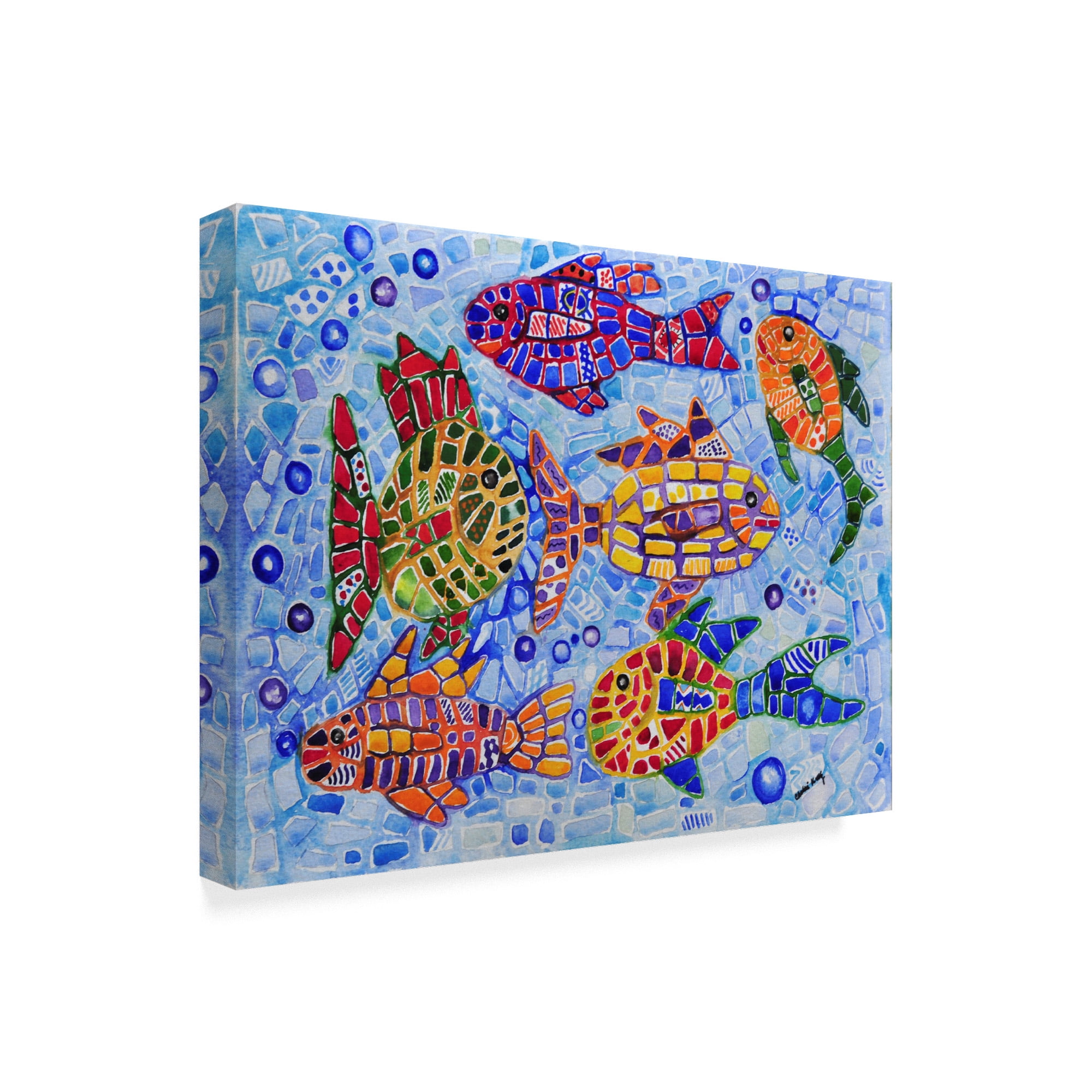 Trademark Fine Art 'Tropical Fish Pattern' Canvas Art by Charlsie Kelly