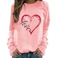 thumbnail image 2 of Chandails à Capuchon Graphiques pour Femmes Col Rond Manches Longues Imprimé Décontracté Ample Chandail Molletonné T-Shirt Blouse Hauts d'Automne, 2 of 2