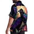 thumbnail image 3 of Crow Men's Casual Spread Collar Hawaiian Short Sleeve Button Down Summer Beach Tops, 3 of 6