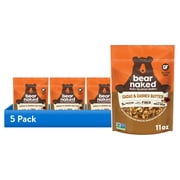 (5 pack) Bear Naked Cacao & Cashew Butter Granola, 5g Protein, Fiber Bag, 11 oz