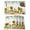 White, variant on Sunflowers Placemats Set of 6, Floral Green Leaves Bees Watercolor Wooden Placemats for Dining Table, Place Mats for Kitchen Tabletop, Waterproof Wipeable Dining Table Mats Set