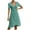 Green, variant on Fesfesfes Womens Dress Floral Print Round Neck Spring Dress Loose Casual Short Sleeve Lace Up Party Beach Dress