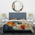 thumbnail image 3 of Designart "Abstract collage dream" Abstract Spirals Bedding Covert Set - Transitional Teal Abstract Bed Set With 2 Shams, 3 of 6