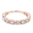 thumbnail image 2 of SAVEARTH DIAMONDS 1/2 ct. t.w Round Cut Lab Created Moissanite Diamond Milgrain Half Eternity Stackable Band Ring For Women In 10K Solid Rose Gold (G-H Color, VVS1 Clarity, 0.50 Cttw)-6, 2 of 8