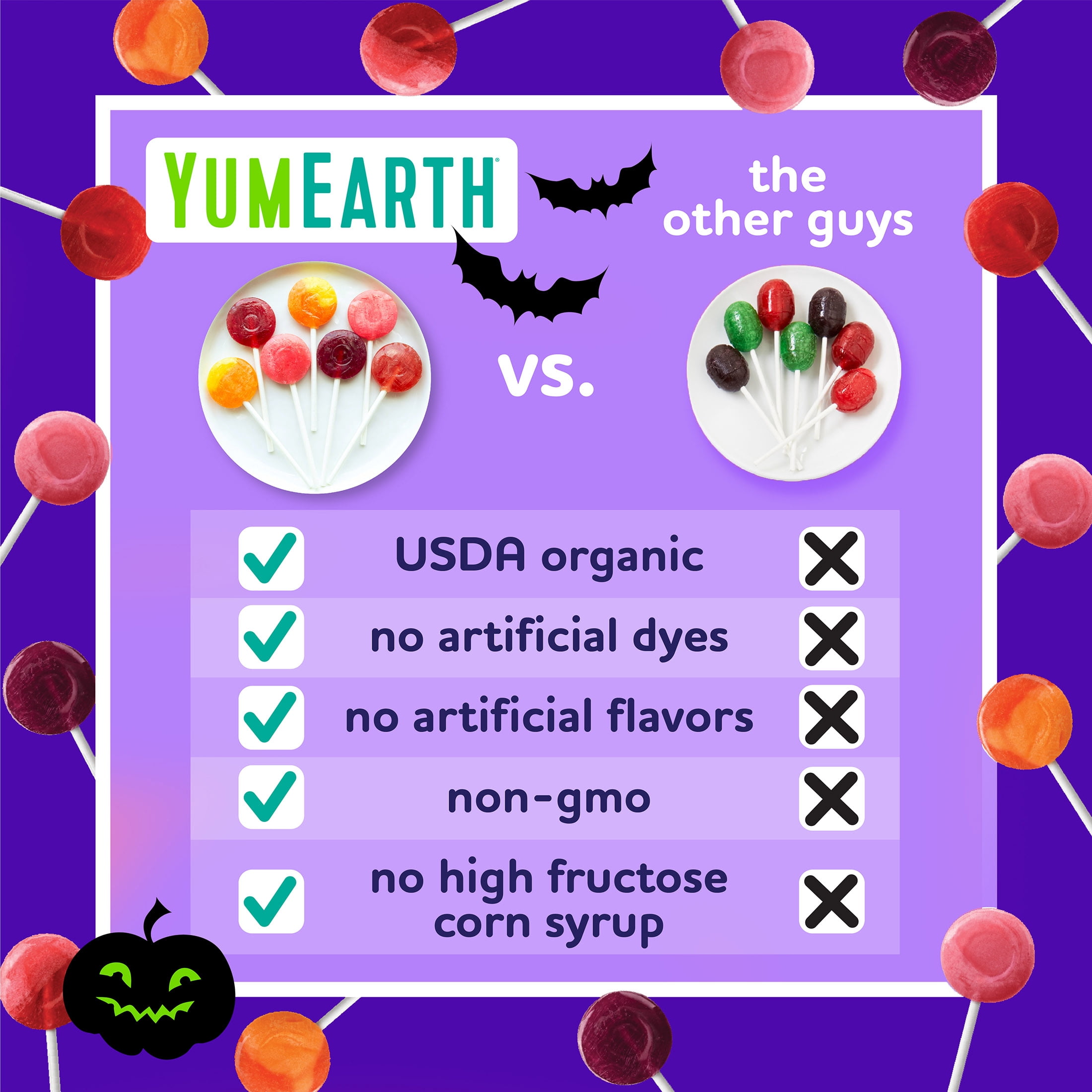 Yumearth Organic Halloween Candy Variety Bag - 50 Count, Allergen-Free Treats