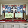 thumbnail image 3 of Yayeee Kitchen Curtains Tier Set of 2 Light Filtering 57"x36" Over Sink Window Panels, Black Cats and Hearts, 3 of 7