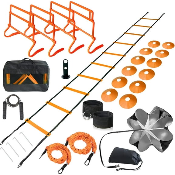Adjustable Speed Training Hurdles Fitness & Speed Training Equipment with Agility Ladder - Plyometric Fitness & Speed Training – Hurdle/Obstacles for Soccer, Football, Track & Field