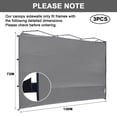 thumbnail image 3 of 10X10 Canopy Tent Sidewalls with Zipper for Canopy Frame, 3Pcs Sunwalls Only, UPF50+ Waterproof Side Walls(Gray), 3 of 7
