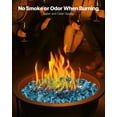 thumbnail image 3 of VEVOR Fire Glass, 20 LBS / 9 KG High-Temperature Resistant Fireplace Rocks, 1/2-Inch / 12.7 mm Reflective & Smokeless Firepit Glass Rock, High Luster Stone Landscaping for Fire Pit Table, Aqua Blue, 3 of 9