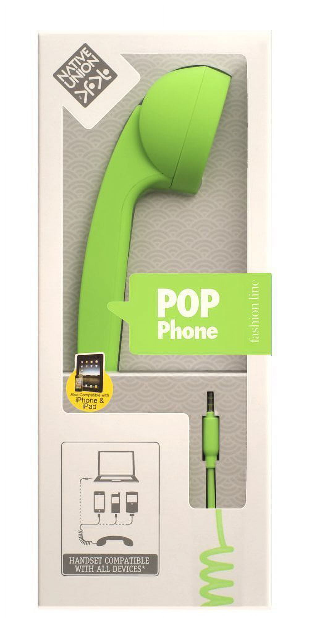 NEW NATIVE UNION Neon Green Pop Phone, hearing-use on all devices  w/warranty