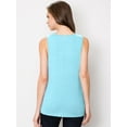 thumbnail image 3 of Made by Johnny Women's Casual Loose Fit Sleeveless Pleated Scoop Neck Tank Top S AQUA, 3 of 4