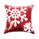 thumbnail image 4 of Wmhnj Juego de 6 fundas de almohada reversibles de doble cara con lentejuelas rojas navideñas, copos de nieve y ciervo, de gamuza sinttica de 45 x 45 cm, decorativas para sof., 4 of 8