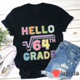 thumbnail image 1 of Personalized Grade Say Hello Math Teacher T-Shirt, Mathematic Shirt, Math Shirt, Kindergar - As Picture - XL, 1 of 2
