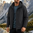 thumbnail image 2 of Sahpxhe Men's Hooded Softshell Jacket Waterproof Windbreaker Zip Up Warm Puffer Jackets Winter Travel Hiking Outerwear Black M, 2 of 9