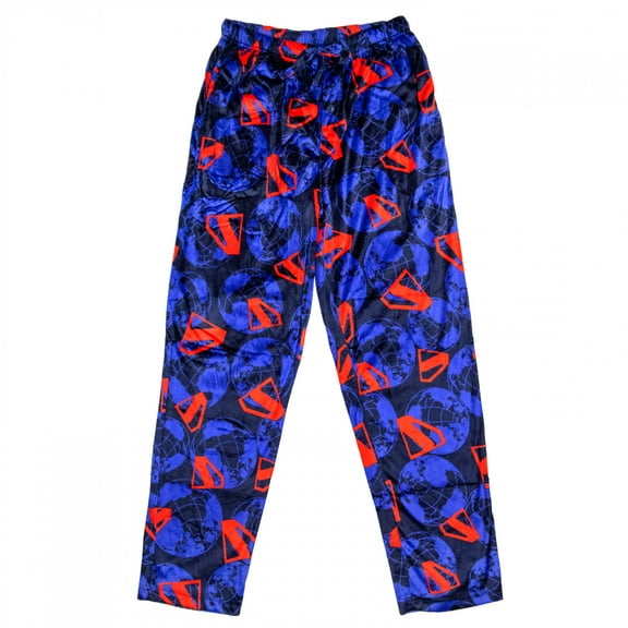 Superman Men's Pajama Pants Loungewear - Ultra-Soft Microfleece Sleepwear Bottoms with Drawstring, XL