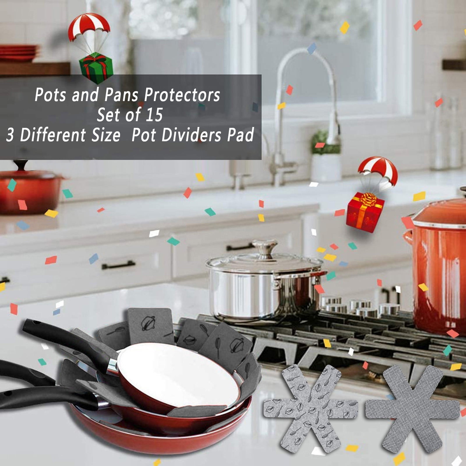 15x Pot and Pan Protectors Separators Pads Dividers for Non-stick Pans Cookware 
