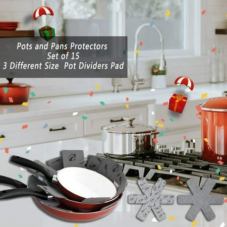 

15 Pans And Protectors And Of Pot Different Pots Pad Set Size 3 Dividers Tools & Home Improvement Cushion Grey