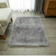 thumbnail image 2 of Mainstays Grey Faux Fur Non-Skid Fluffy Floor Rug for living room , 30"x46", 2 of 7