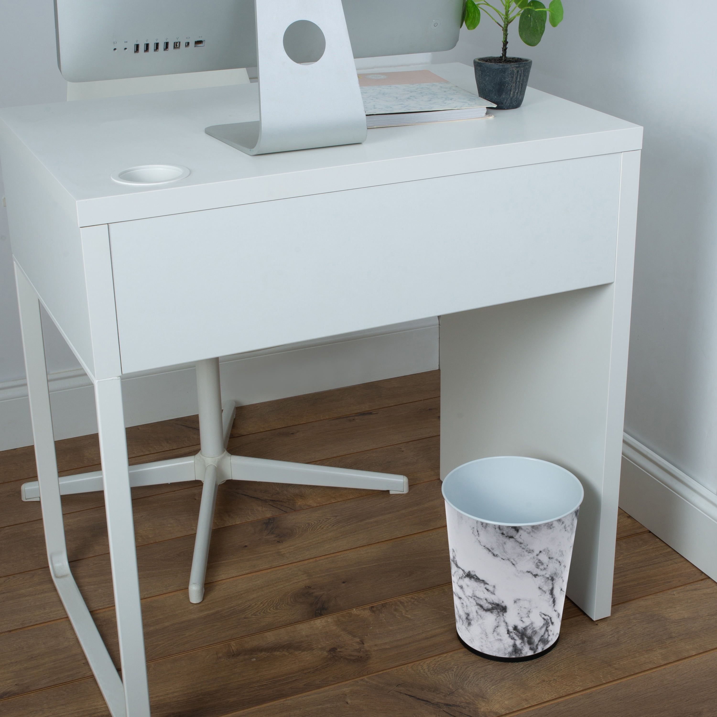 Bath Bliss 2 Pack Bathroom Trash Can in Marble