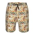 thumbnail image 3 of Salouo Mushrooms And Rainbows Peace Pattern Swim Trunks for Men,Men's Hawaiian Bathing Suit Swimsuits Quick Dry Swimming Board Shorts Beach Shorts with Pockets-XX-Large, 3 of 6