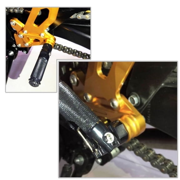 Zyutaosan Universal Pair Cnc Aluminum Motorcycle Folding Rearsets Rear Set Footrest Footpeg Foot Rest Peg Black