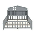 thumbnail image 5 of Bellemave Full Size Montessori Bed with Bookcase,Wooden Floor Bed with Fence Rails and Door, Full Playhouse Beds with Storage Headboards, No Box Spring Needed (Gray), 5 of 8
