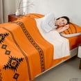 thumbnail image 4 of Castle Fairy Boho Tribal Aztec Bed Sheets 4-Piece,Hippie Tribal Theme Full Size Sheets,Orange Black,1 Flat Sheet, 1 Fitted Sheet and 2 Pillowcases, 4 of 7