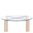 thumbnail image 3 of BM209588 Benjara Table d'Appoint avec Base en Métal en Forme de X et Plateau en Verre Rond, Or, 3 of 4