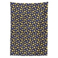 thumbnail image 2 of Cartoon Tablecloth, Funny Night Sky Chipper Moons and Stars Sleeping Time Abstract Cartoon, Rectangle Satin Table Cover for Dining Room and Kitchen, 52" X 70", Navy Blue Orange Yellow, by Ambesonne, 2 of 2