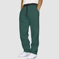 thumbnail image 2 of NOEGOEU Mens Baggy Sweatpants Winter Fleece Lined Pants Active Running Joggers Drawstring Waist (Dark Green,S), 2 of 7