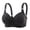 Black, variant on Full Coverage Front Closure Shaping Lace Bra for Women Plus Size Adjustable Shoulder Straps Wirefree Back Closure, Grey,L