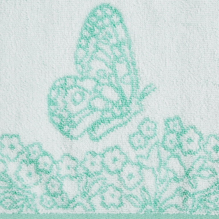 Butterfly Turkish Cotton Washcloths (Set of 2) Dakota Fields Color: Arctic