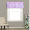 thumbnail image 2 of Aiking 2 Panels of 56" x 14" Picnic Plaid Rod Pocket Window Curtain Valances, Polyester, Pink and White, 2 of 3