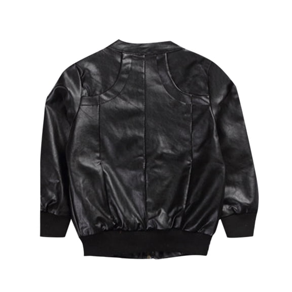 LEEy-world Toddler Kids Little Boys Long Sleeve Thick Lined Leather Zipper Jacket Spring Autumn Lightweight Heavy Coat
