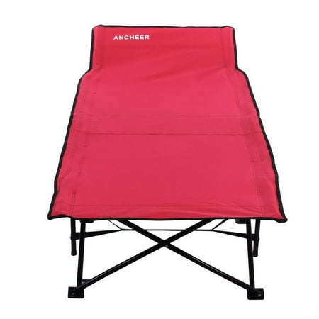 Portable Folding Camping Bed and Cot, Red With Carry Bag BYE