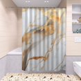 thumbnail image 2 of 4 Pcs White and Gold Marble Bathroom Shower Curtain Set with 12 Hooks Bath Mat Toilet Lid Cover, 2 of 8