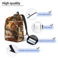 thumbnail image 4 of Rateoe Modern Floral Guinea Pig Pattern Canvas College Laptop Backpack,Travel Daypack,Durable Rucksack Travel Notebook Bag School Backpack Book Bag for Men Women-Small, 4 of 7